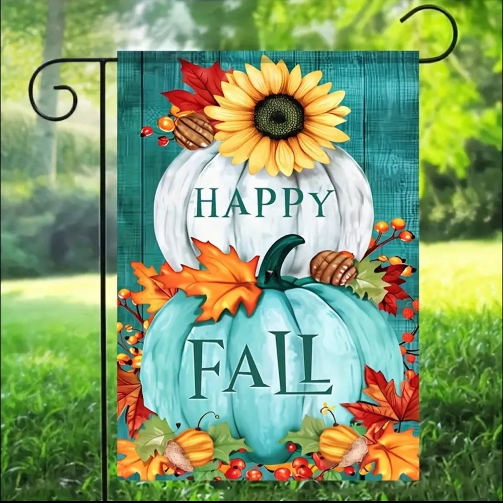 New Happy Fall Double Sided Garden Flag 12x18 Inch